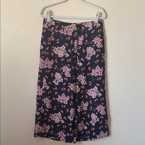 Wide Leg Crop Floral Pants